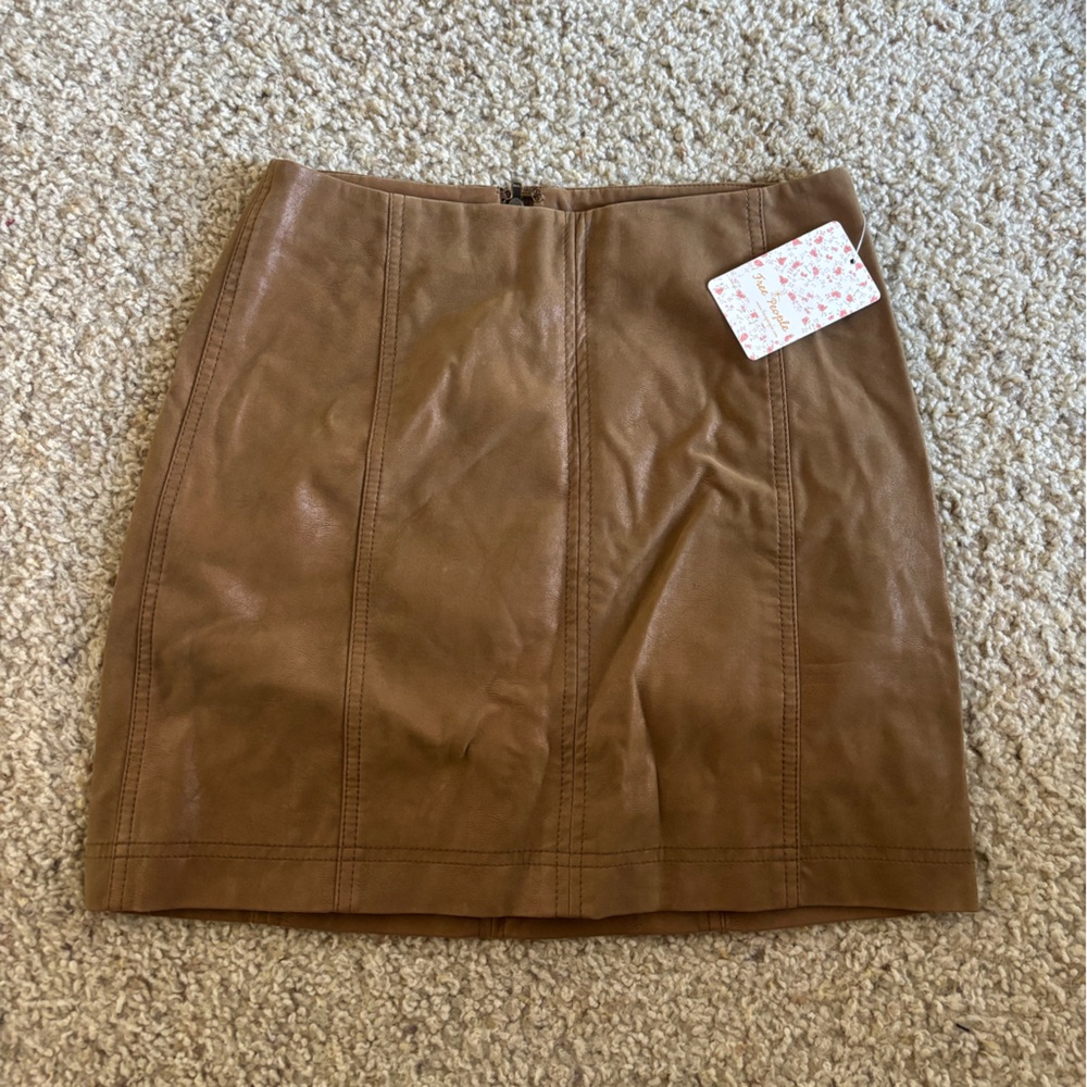 Free People Brown Mini Skirt